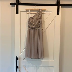 David’s Bridal one shoulder bridesmaid dress